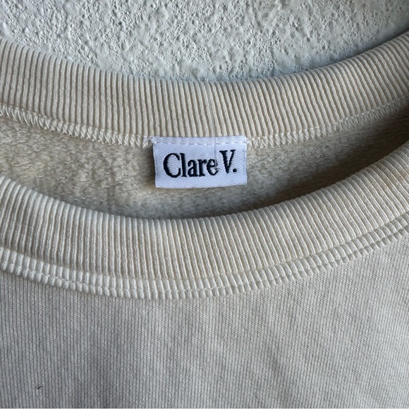 NEW CLARE V. Cream THIERRY PALM OUI SWEATSHIRT - Picture 5 of 8